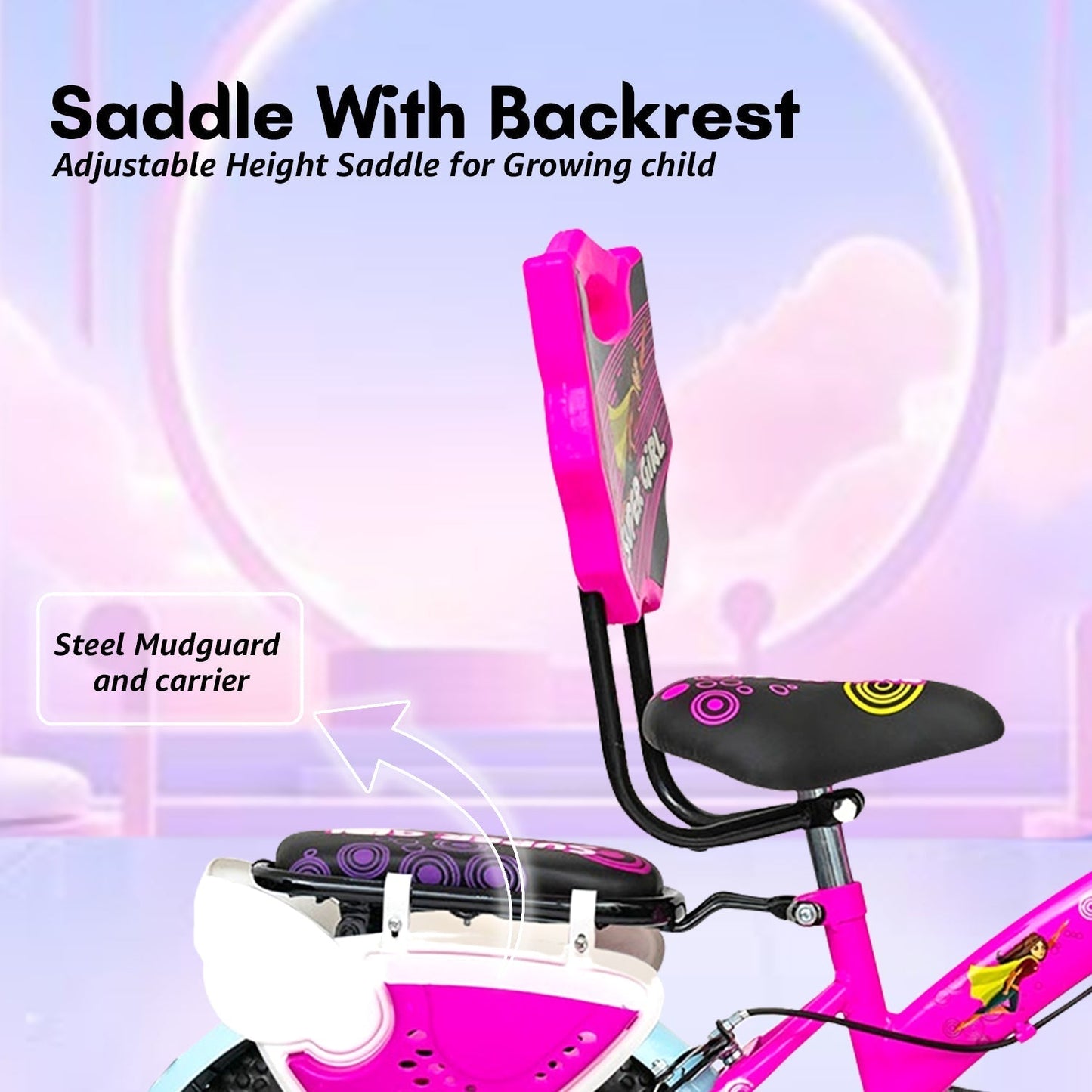 16 T Pink Super Girl Cycle Kids Bike - Vesco Cycles