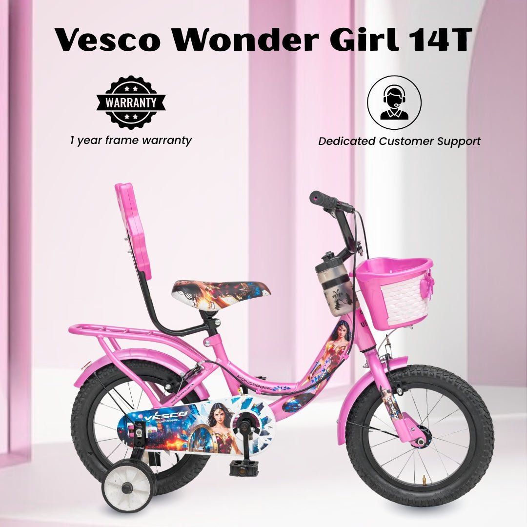 Vesco Wondergirl 14T Girls Cycle (3–5 Years) - Pink - Vesco Cycles