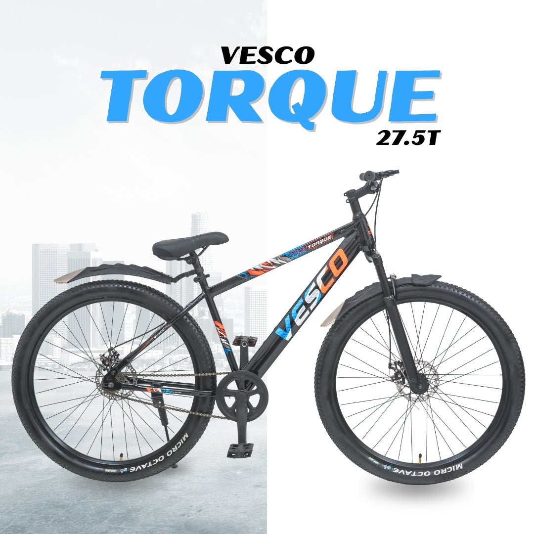 VESCO Torque 27.5T MTB Cycle for Men | Single Speed | Dual Disc Brake | Front Suspension