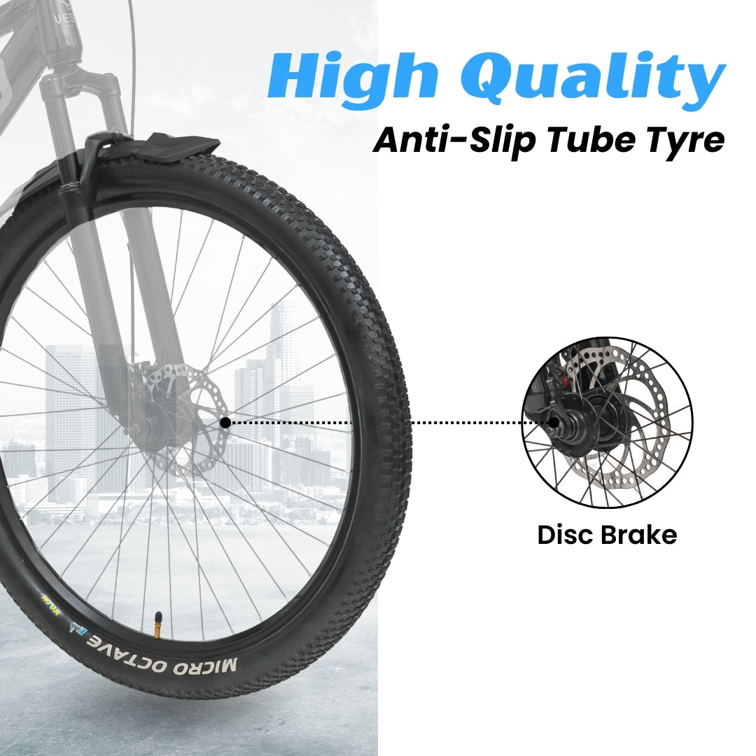 VESCO Torque 27.5T MTB Cycle for Men | Single Speed | Dual Disc Brake | Front Suspension