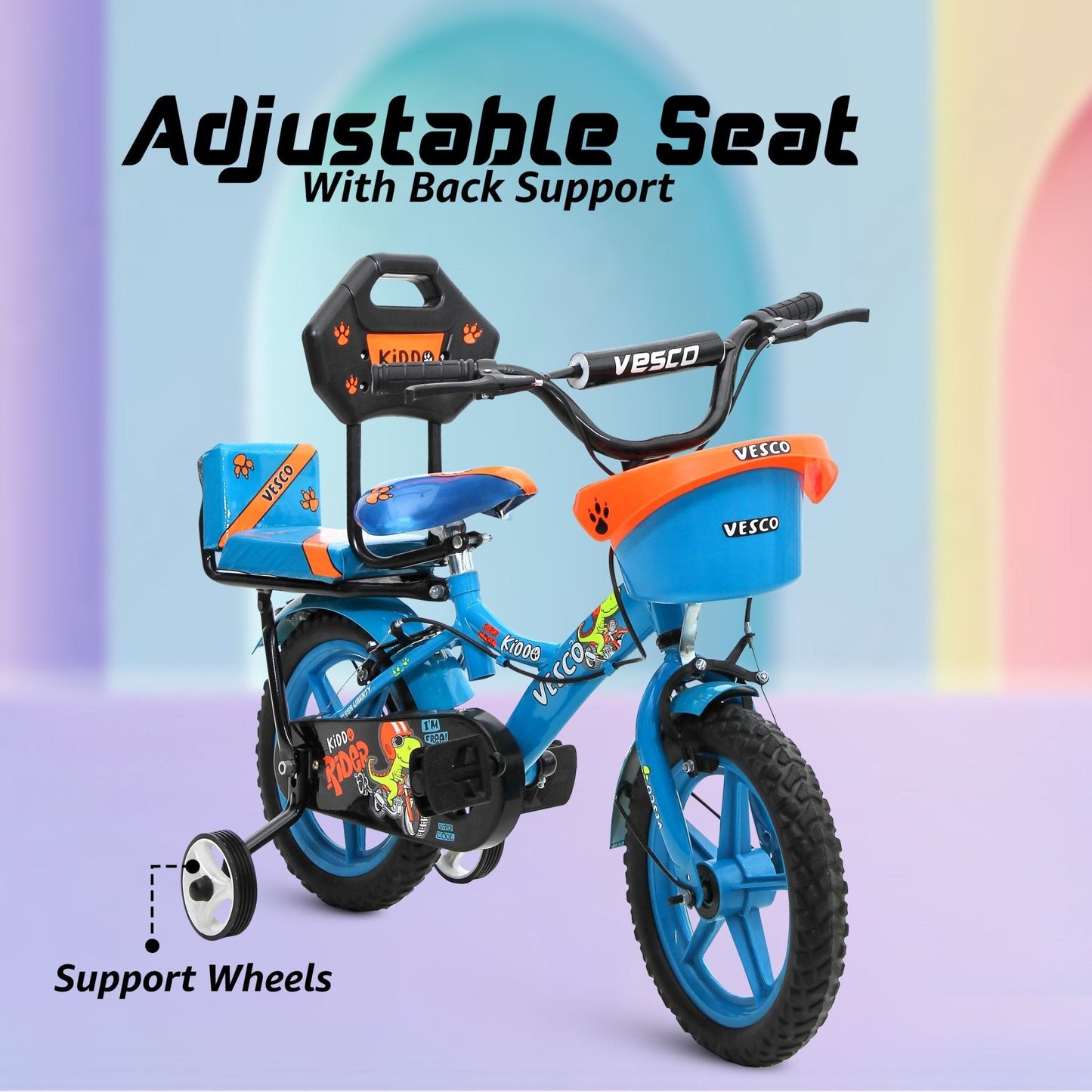14 - T Blue Kiddo Cycle Kids Sports Bicycle Training Wheels - Vesco Cycles