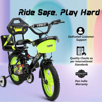 14 - T Green Kiddo Cycle Kids Sports Bicycle Training Wheels - Vesco Cycles