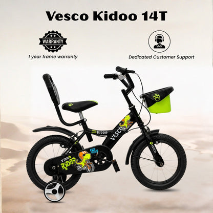 Kiddo 14T Kids Cycle with Back Rest & Training Wheels