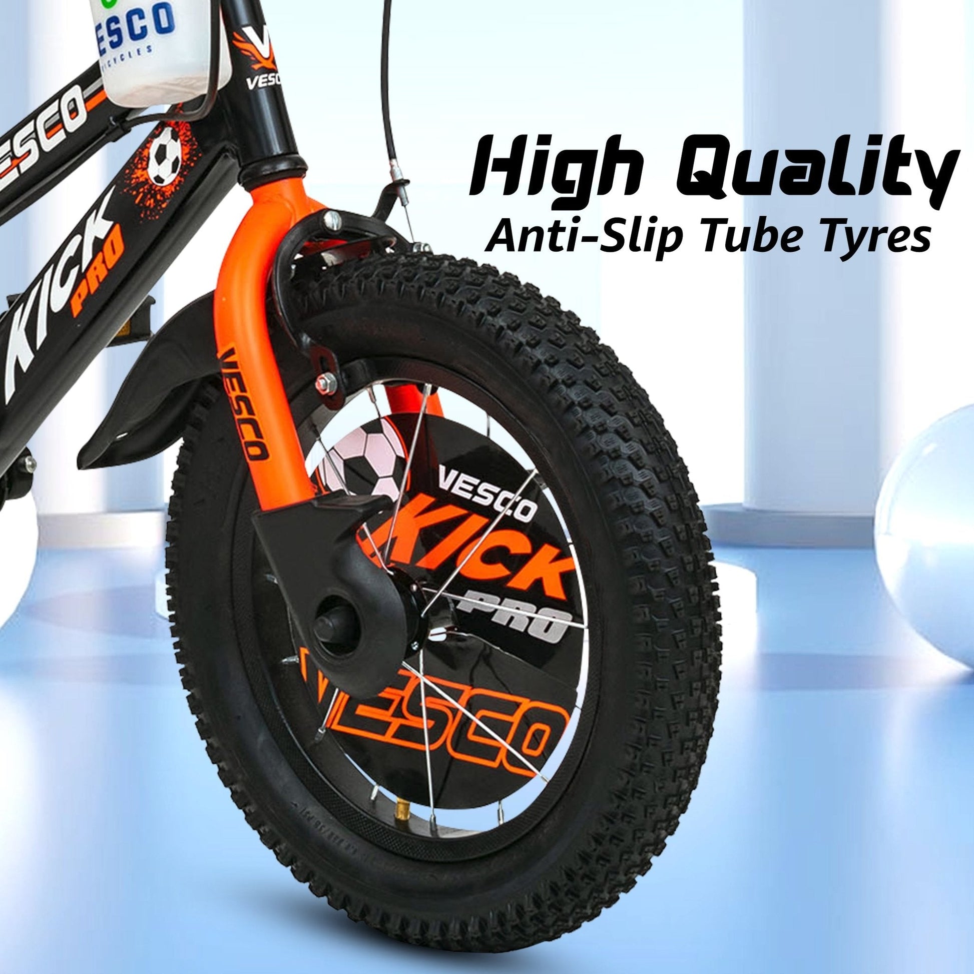 14T Orange Kick Pro Bicycle for Kids 3 to 5 Years - Vesco Cycles