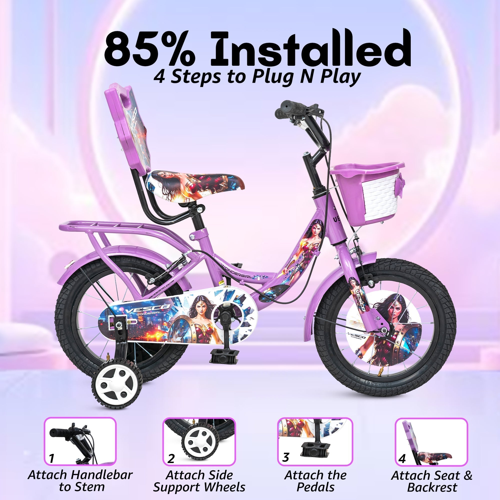 14T Wondergirl Kids Cycle for Girls - Vesco Cycles