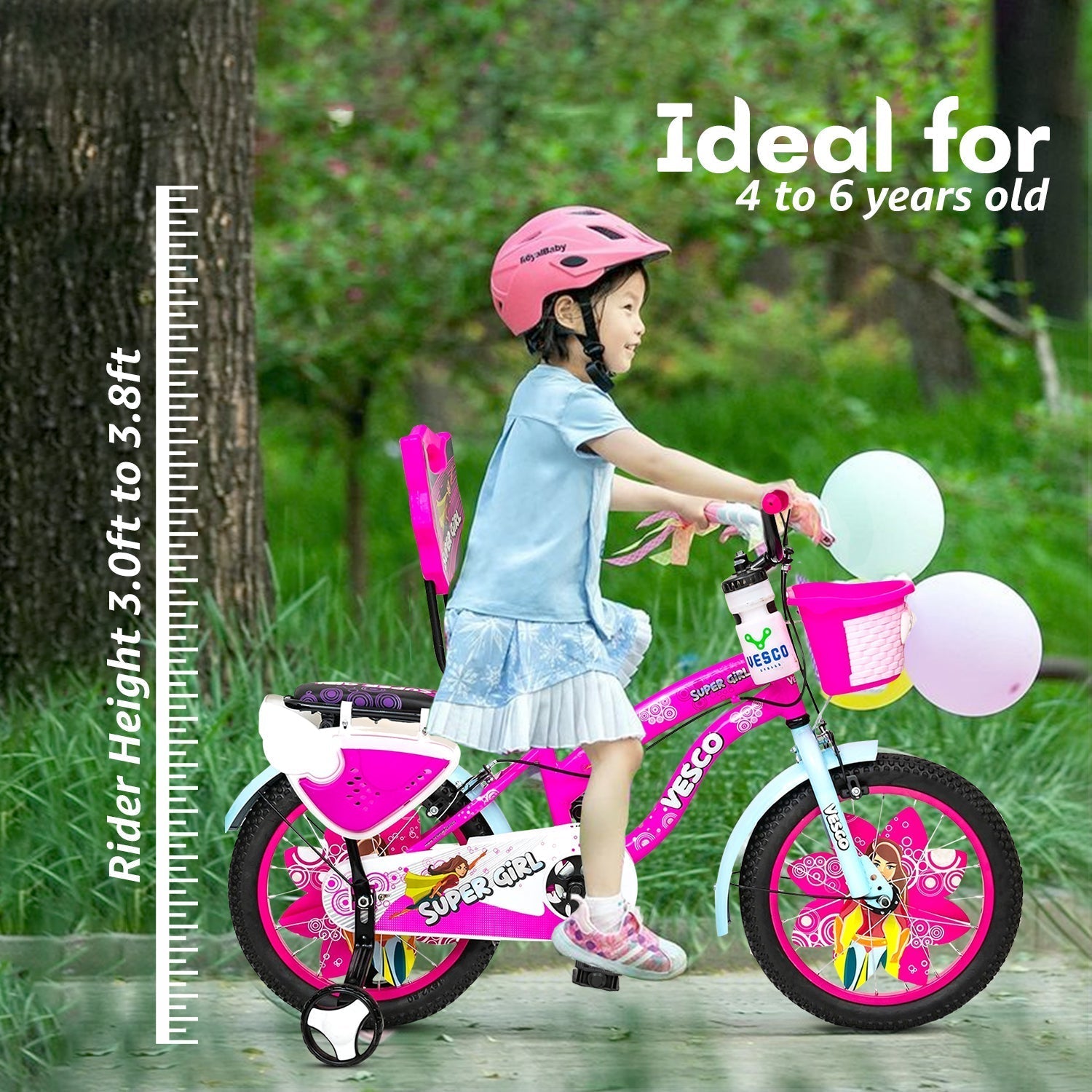 16 T Pink Super Girl Cycle Kids Bike1