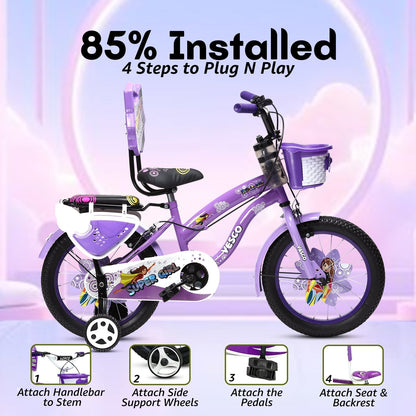 16T Purple Super Girl Bicycle for Kids - Vesco Cycles