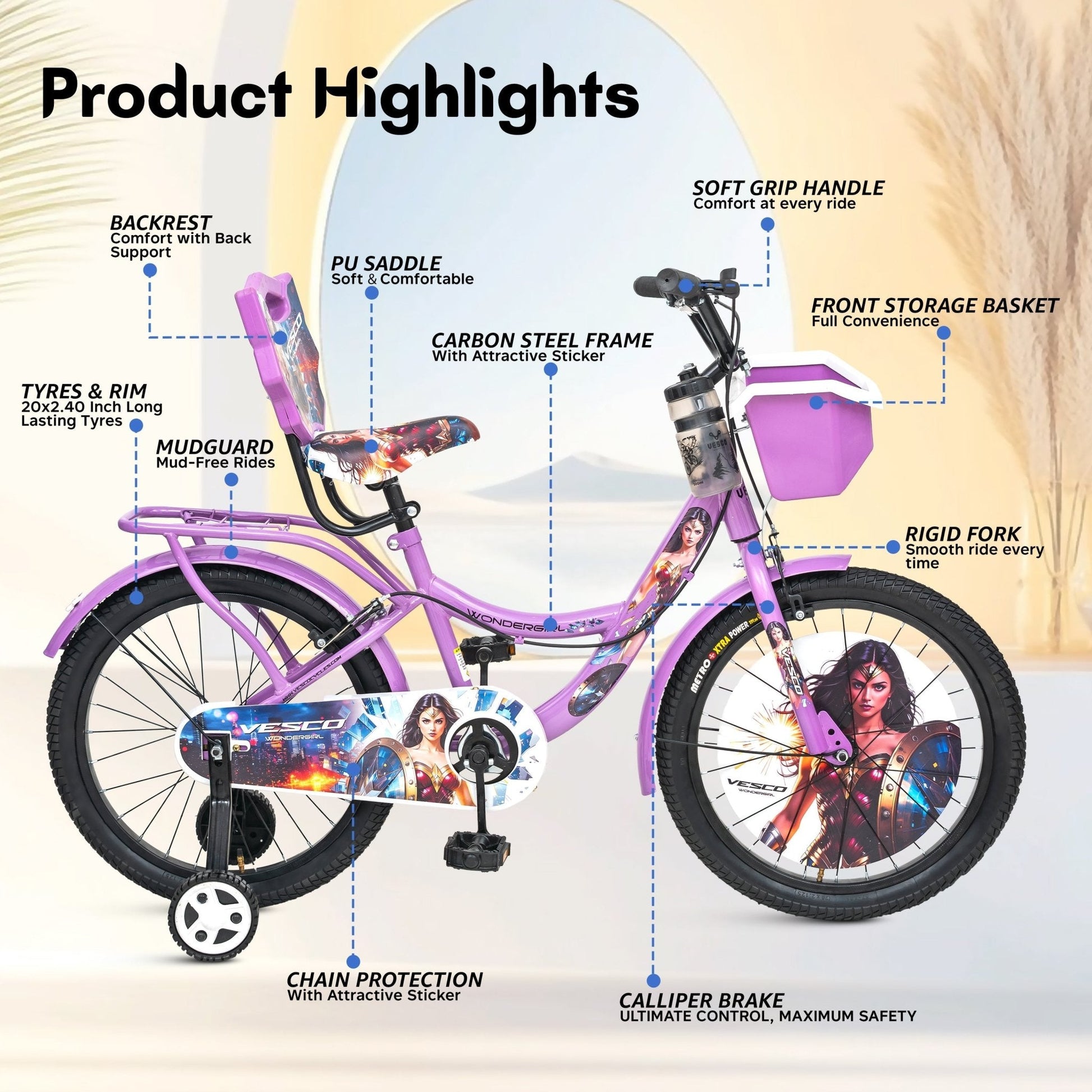20T Wondergirl Kids Cycle for Girls - Vesco Cycles