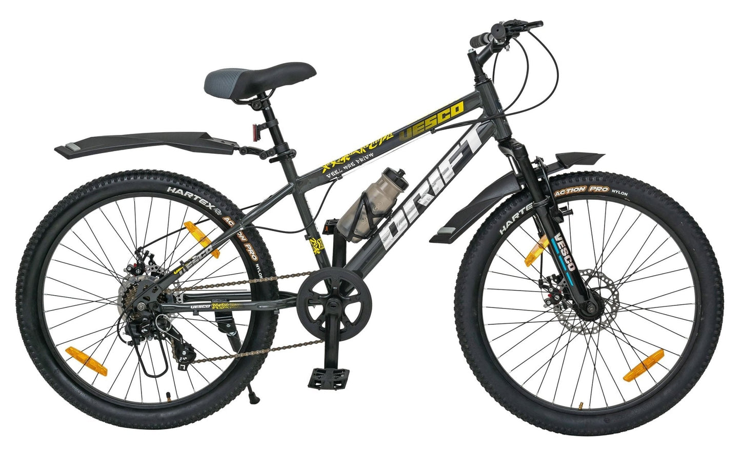 24 - T 7 Speed Grey Drift Gear Cycle Mountain Bike - Vesco Cycles