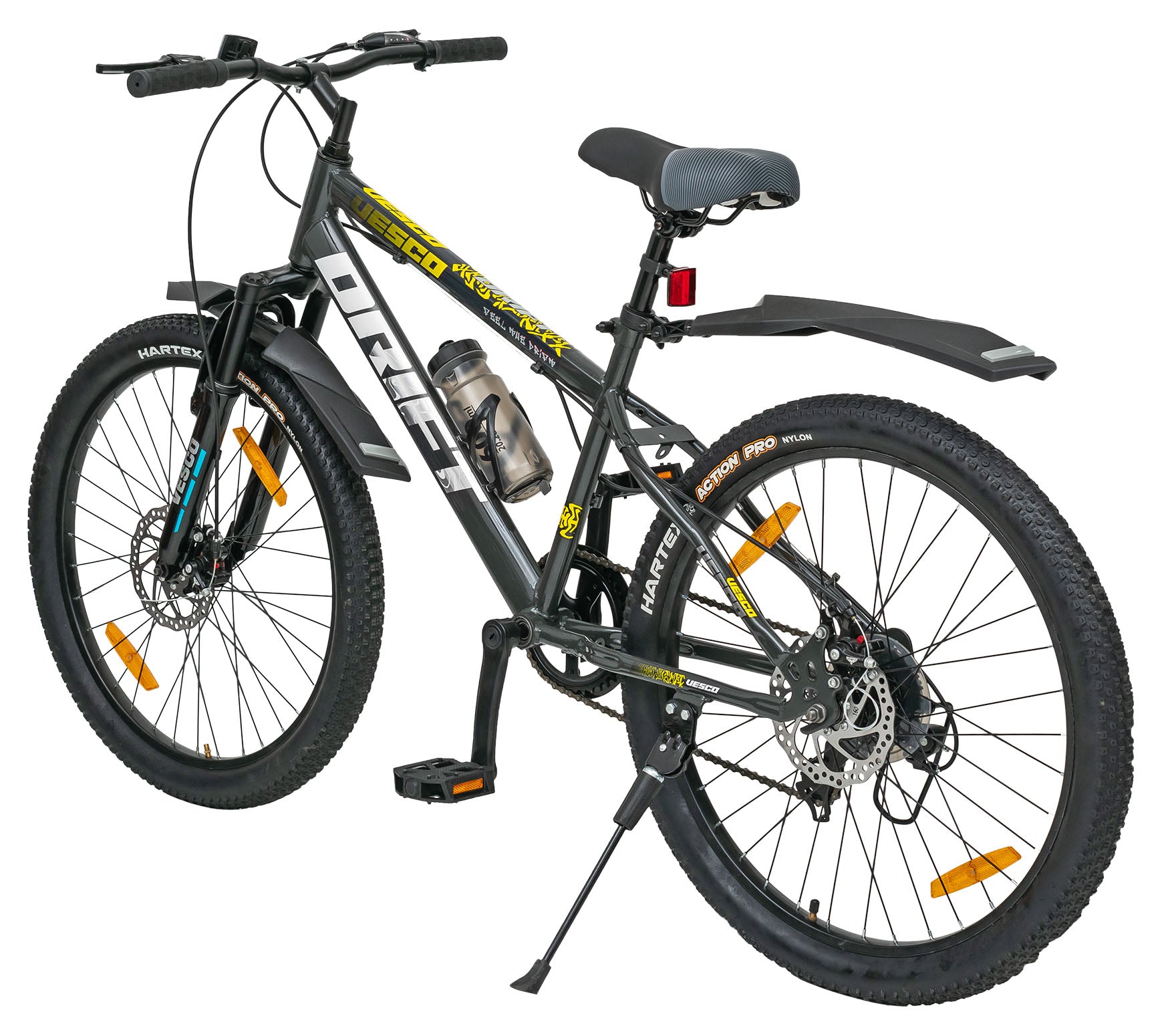 24 - T 7 Speed Grey Drift Gear Cycle Mountain Bike - Vesco Cycles