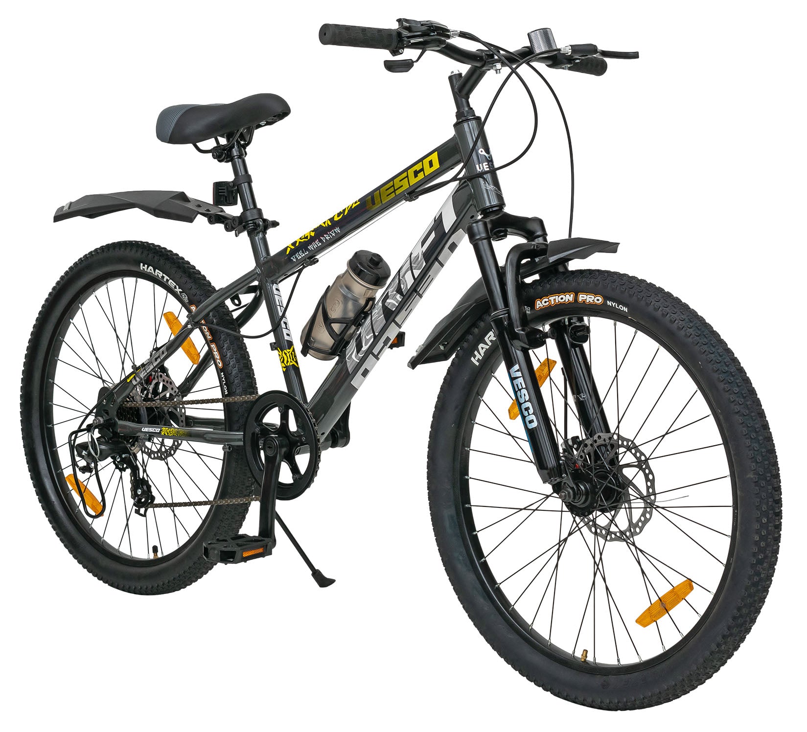 24 - T 7 Speed Grey Drift Gear Cycle Mountain Bike - Vesco Cycles