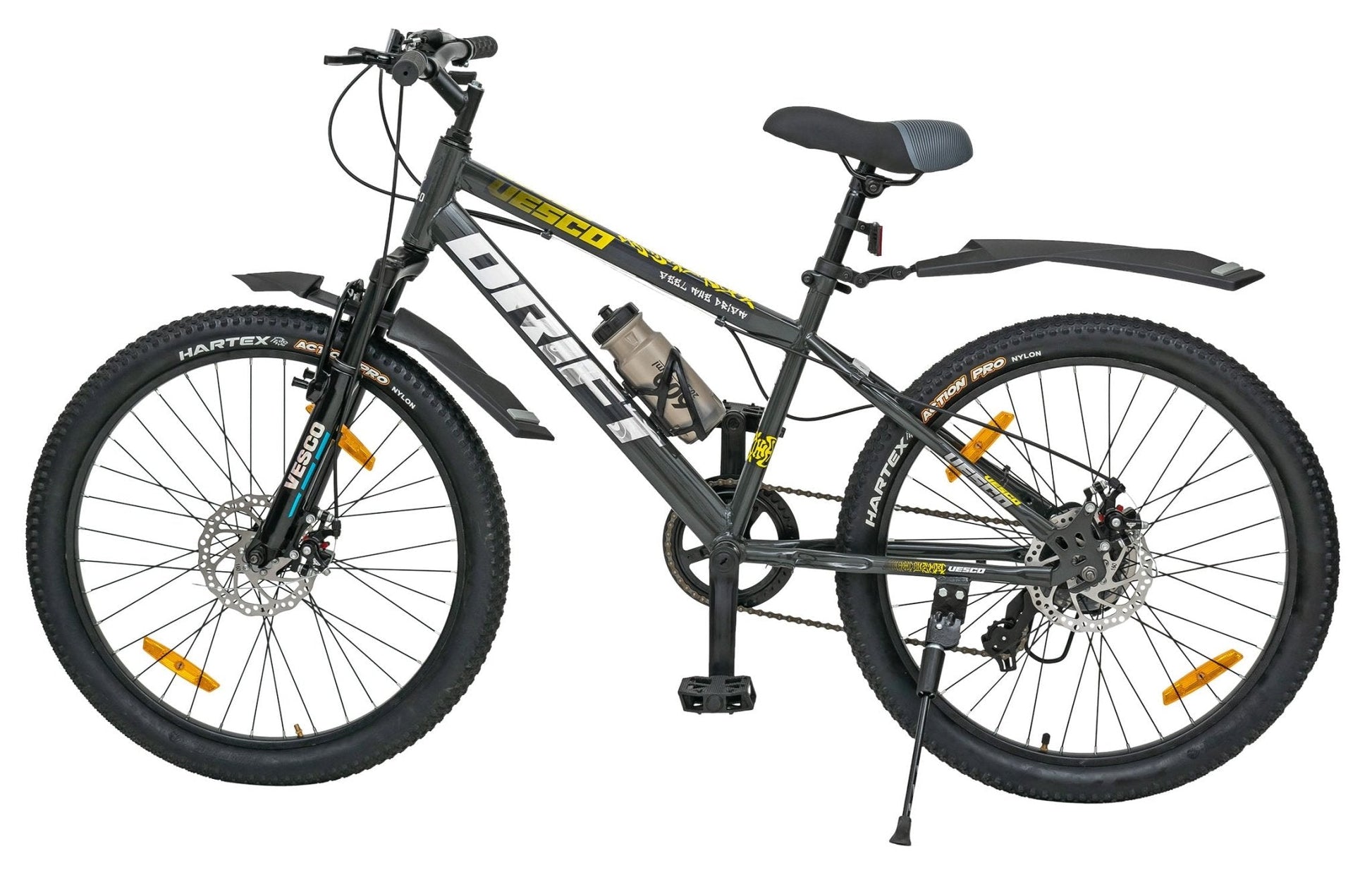 24 - T 7 Speed Grey Drift Gear Cycle Mountain Bike - Vesco Cycles