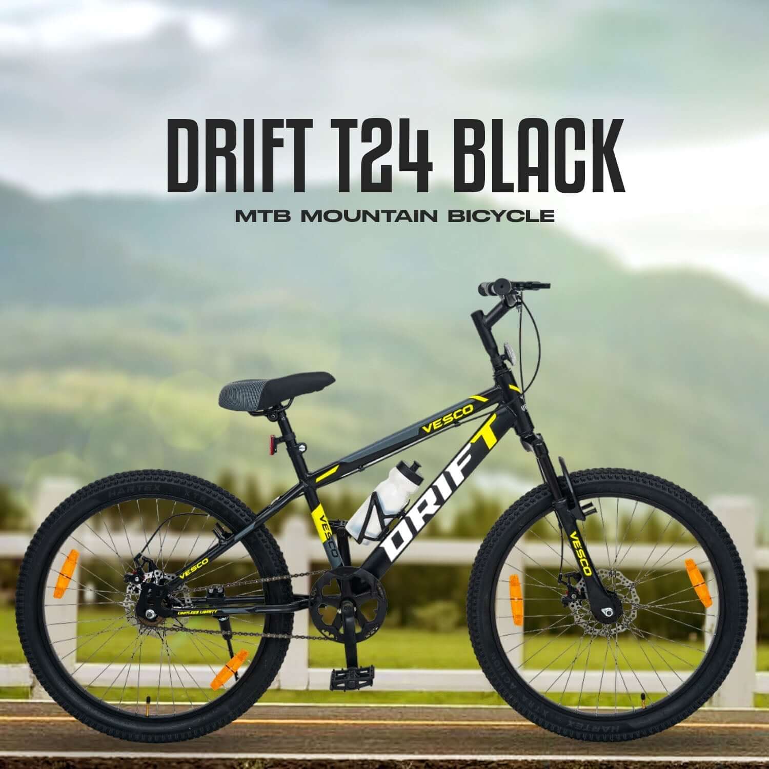 24 - T Drift Cycle Mountain Bike (Black) - Vesco Cycles
