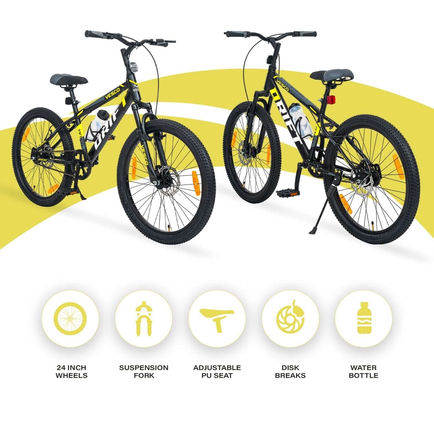 24 - T Drift Cycle Mountain Bike (Black) - Vesco Cycles