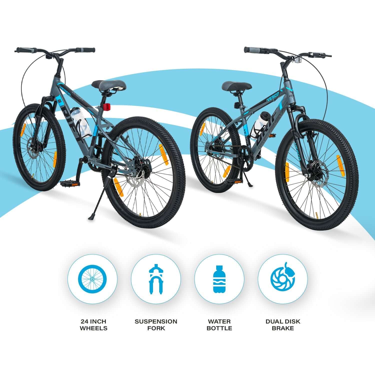 24 - T Drift Cycle Mountain Bike (Grey) - Vesco Cycles