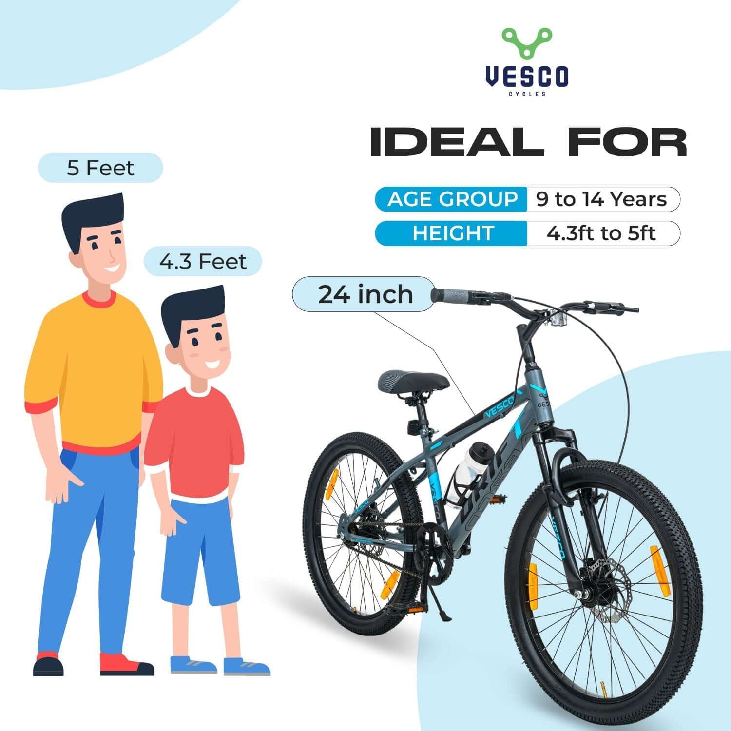 24 - T Drift Cycle Mountain Bike (Grey) - Vesco Cycles