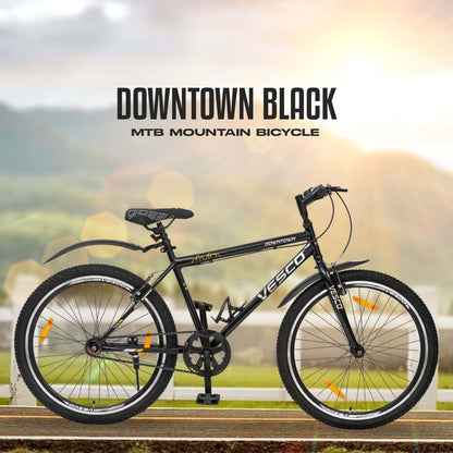 26T Black Downtown Cycle for Adults - Vesco Cycles