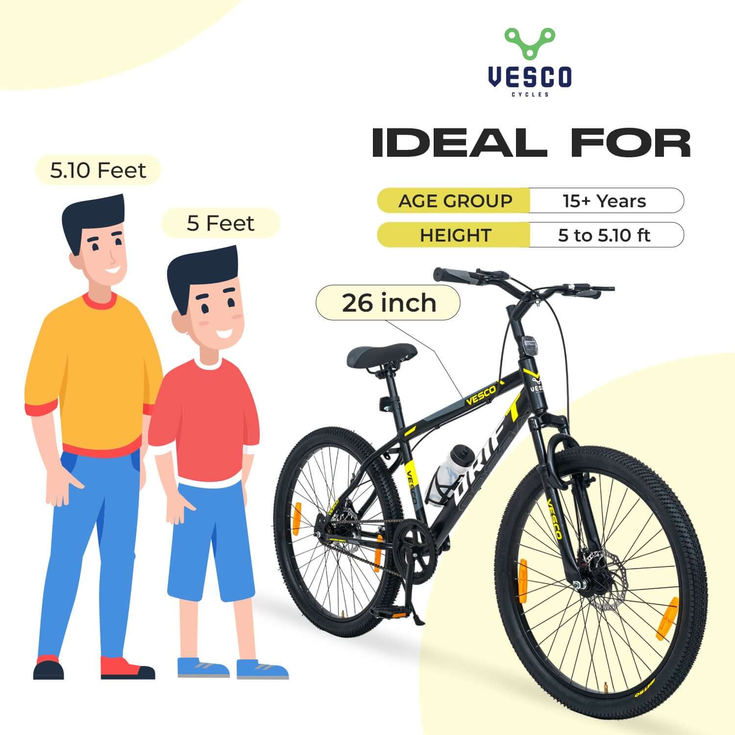 26T Drift Black Mountain Bicycle - Vesco Cycles