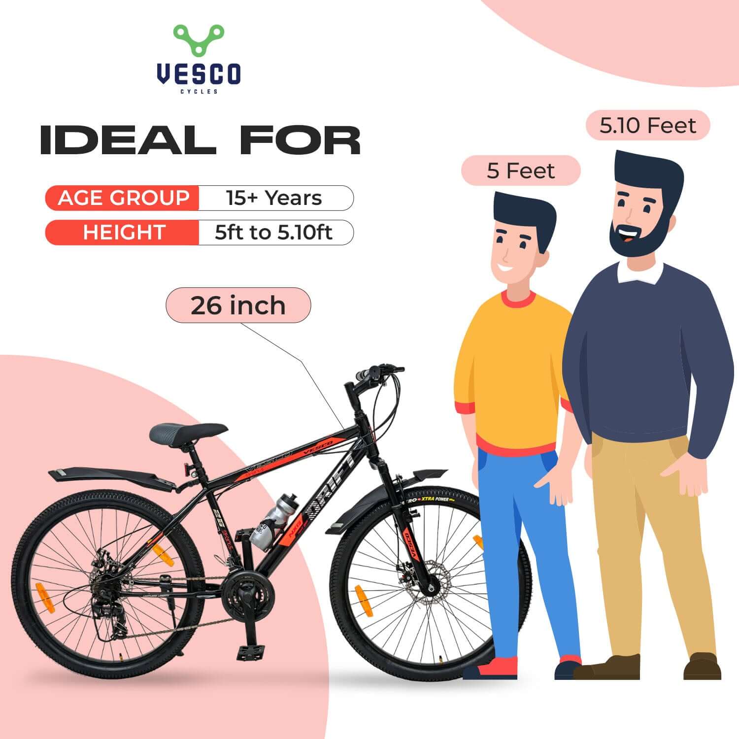 26T Drift NXG 21 Gear MTB Bicycle - Vesco Cycles