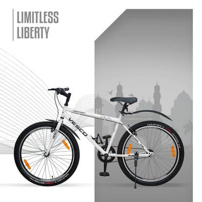 26T White Downtown Hybrid Cycle - Vesco Cycles