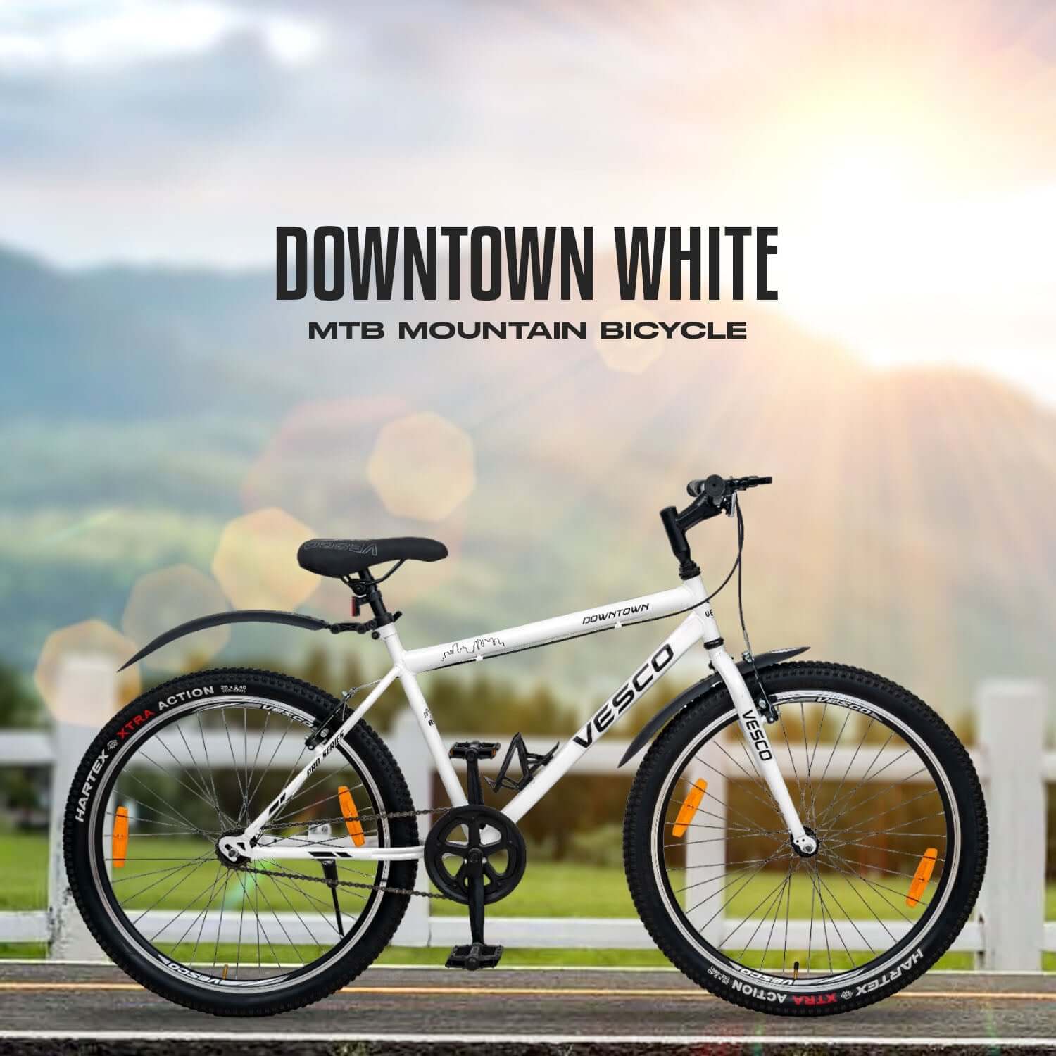 26T White Downtown Hybrid Cycle - Vesco Cycles