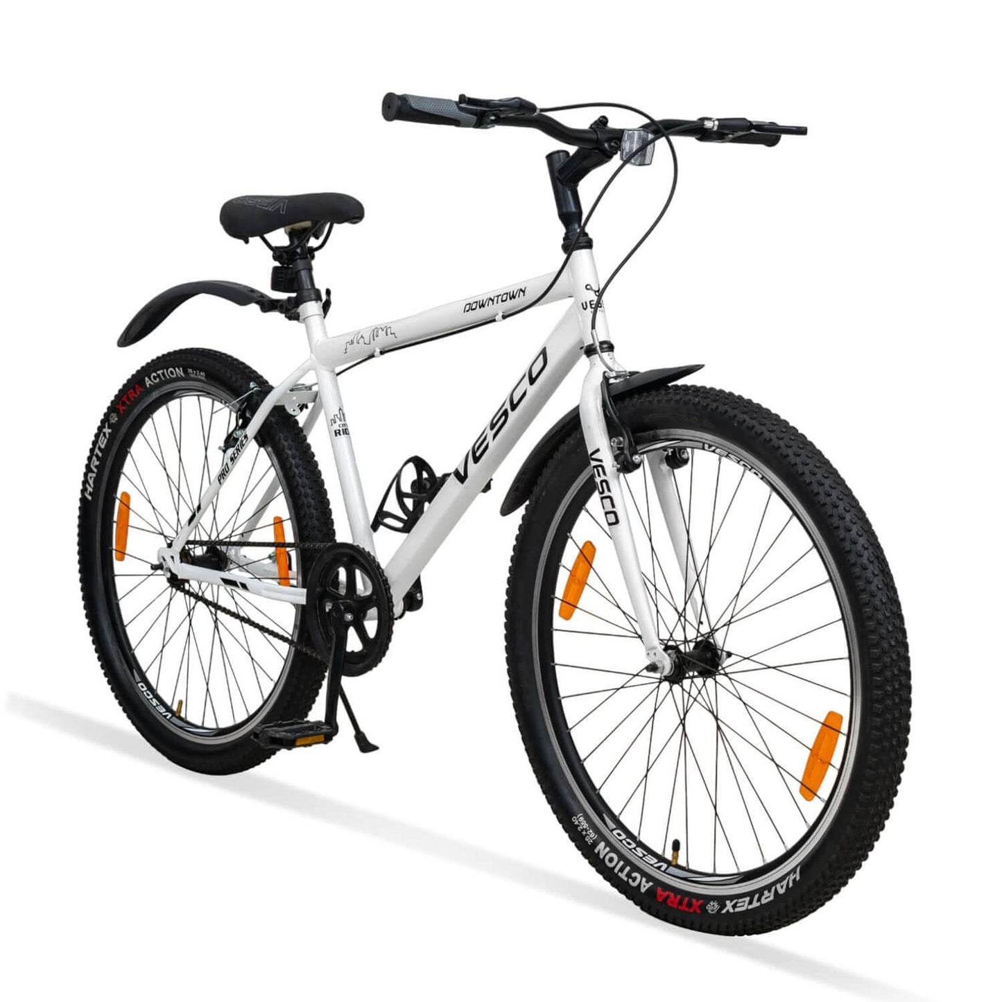 26T White Downtown Hybrid Cycle - Vesco Cycles
