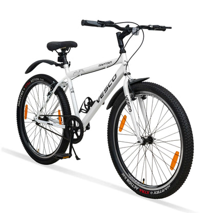 26T White Downtown Hybrid Cycle - Vesco Cycles