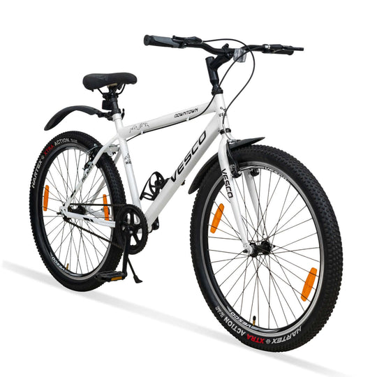 26T White Downtown Hybrid Cycle - Vesco Cycles