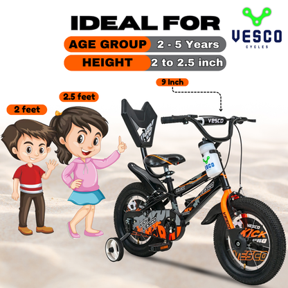 VESCO Kick 14T Sports Kids Bicycle (Orange)