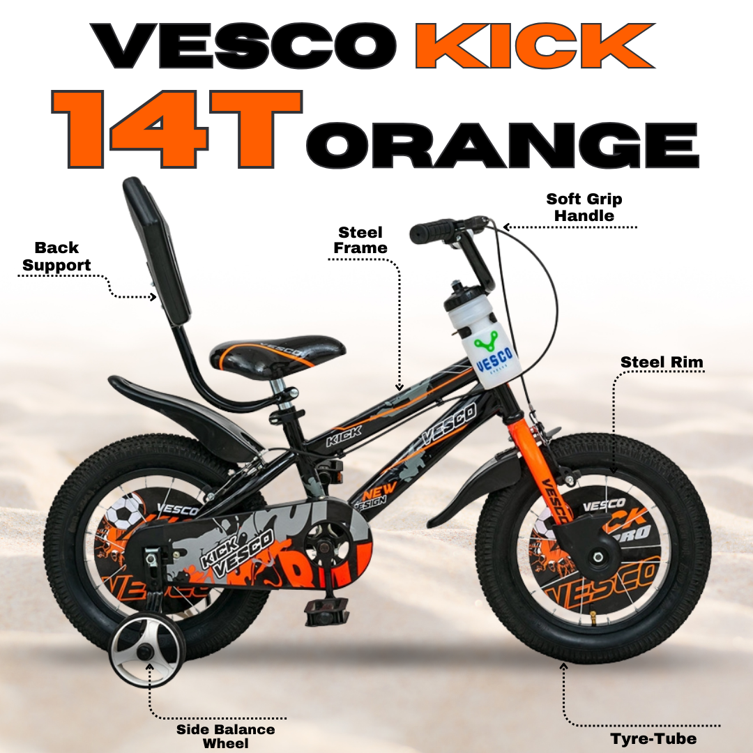 VESCO Kick 14T Sports Kids Bicycle (Orange)