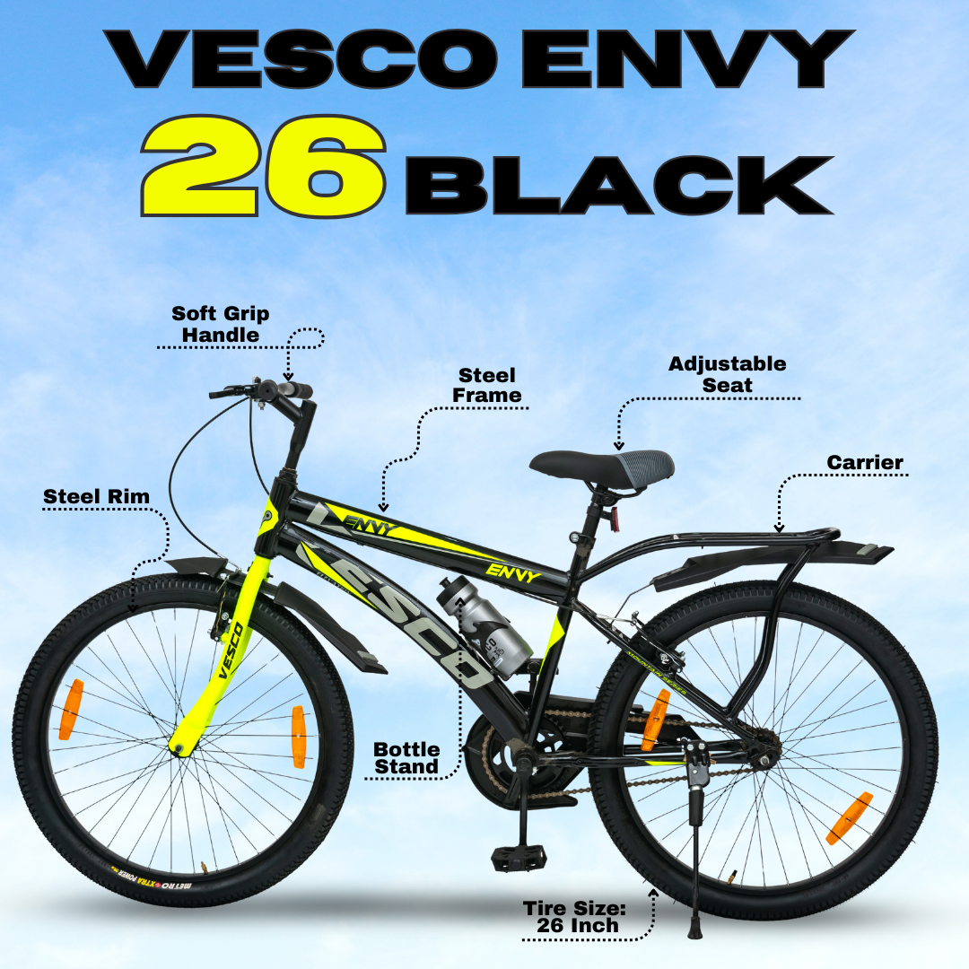 VESCO Envy 26T City cycle with Inbuilt Carrier