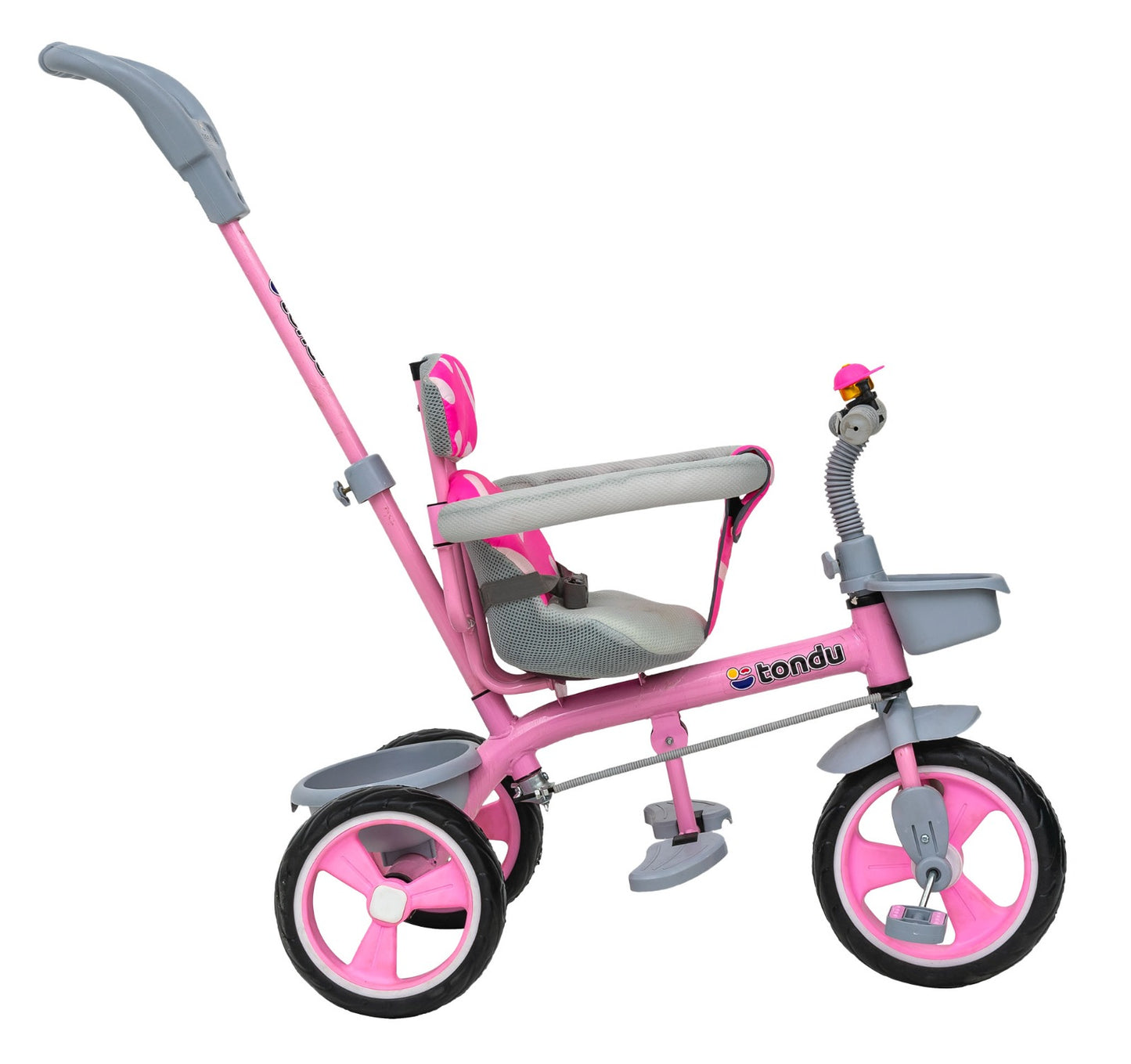 TONDU Tricycle for Baby/Kids with Safety Arm & Seat Belt with Parental Control Tricycle (Pink)