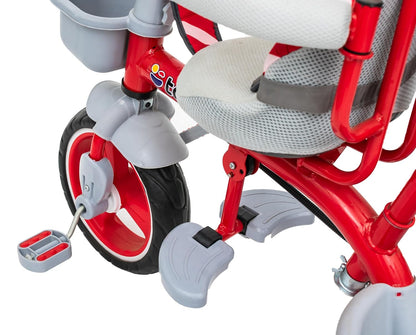 TONDU Tricycle for Baby/Kids with Safety Arm & Seat Belt with Parental Control Tricycle (Red)