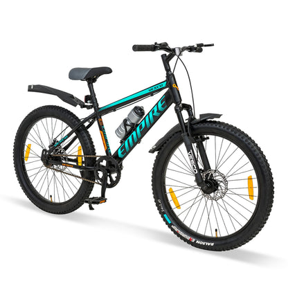 VESCO Empire 24-T Black Dual Disc Front Suspension 16" Frame Single Speed Kids MTB Mountain Cycle - Black