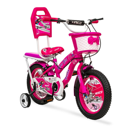 VESCO Super Girl Cycles for Kids 14T Bike with Balance Tyre