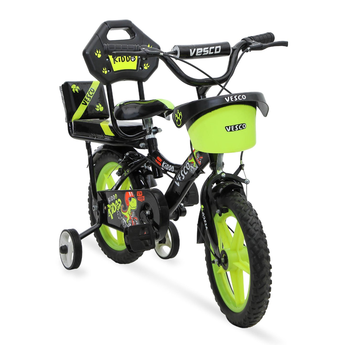 VESCO Kiddo Cycle 14-T Kids Sports Bicycle Training Wheels - Green