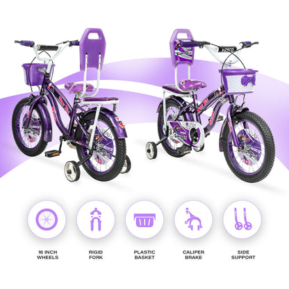 VESCO Super Girl 16T Bicycle for Kids (Purple) - A+ Content