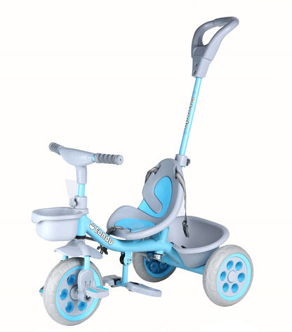 TONDU Kiddo Tricycle Best for 1.5 Year to 4 Years Baby/Kids with Seat Belt & Parental Control (Blue)