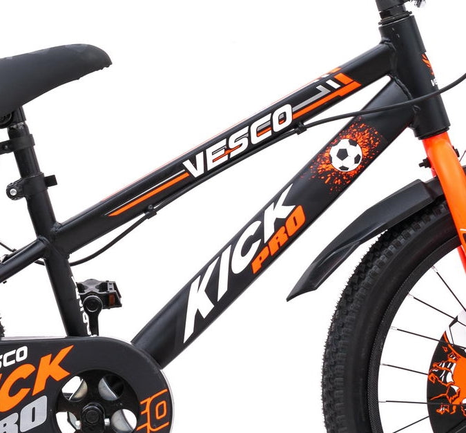 VESCO Kick Pro Orange 20T Kids Bicycle | Balance Wheel | 12.5" Frame | Ideal For 6 to 9 Years Boys & Girls