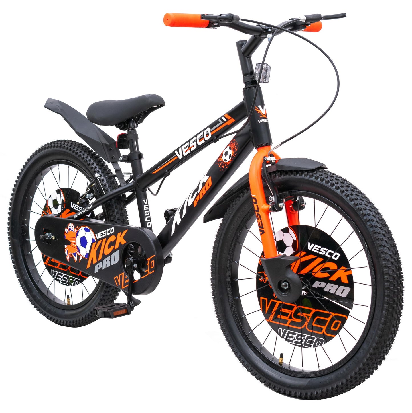 VESCO Kick Pro Orange 20T Kids Bicycle | Balance Wheel | 12.5" Frame | Ideal For 6 to 9 Years Boys & Girls