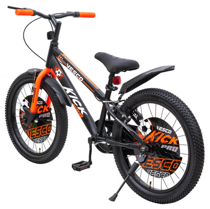 VESCO Kick Pro Orange 20T Kids Bicycle | Balance Wheel | 12.5" Frame | Ideal For 6 to 9 Years Boys & Girls