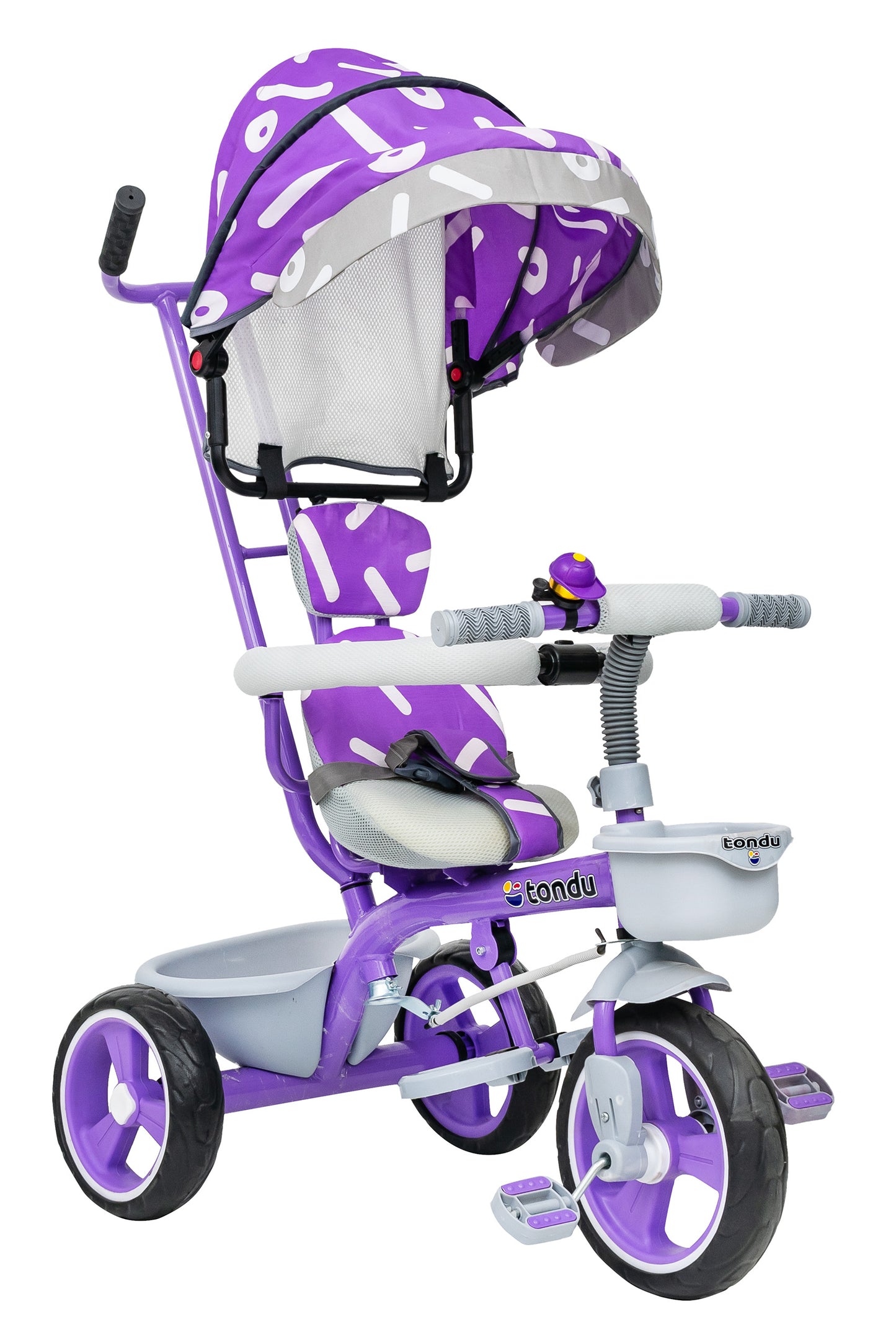 TONDU Tricycles for Kids with Canopy Seat Belt | Storage Basket | Baby Cycle for 1.5 to 4 Years Boy & Girl Tricycle (Purple)