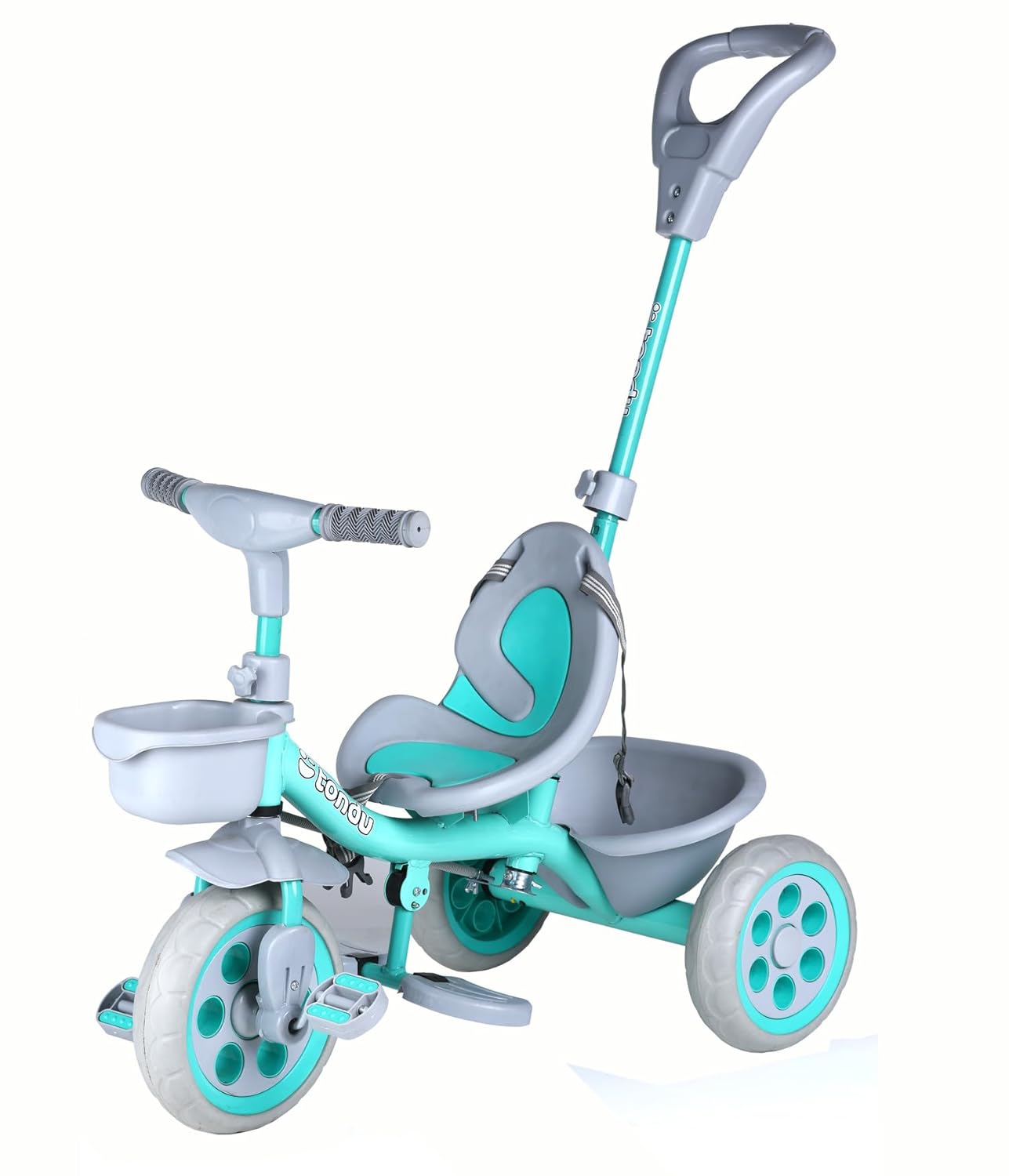 TONDU Kiddo Tricycle Best for 1.5 Year to 4 Years Baby/Kids with Seat Belt & Parental Control (Sea Green)