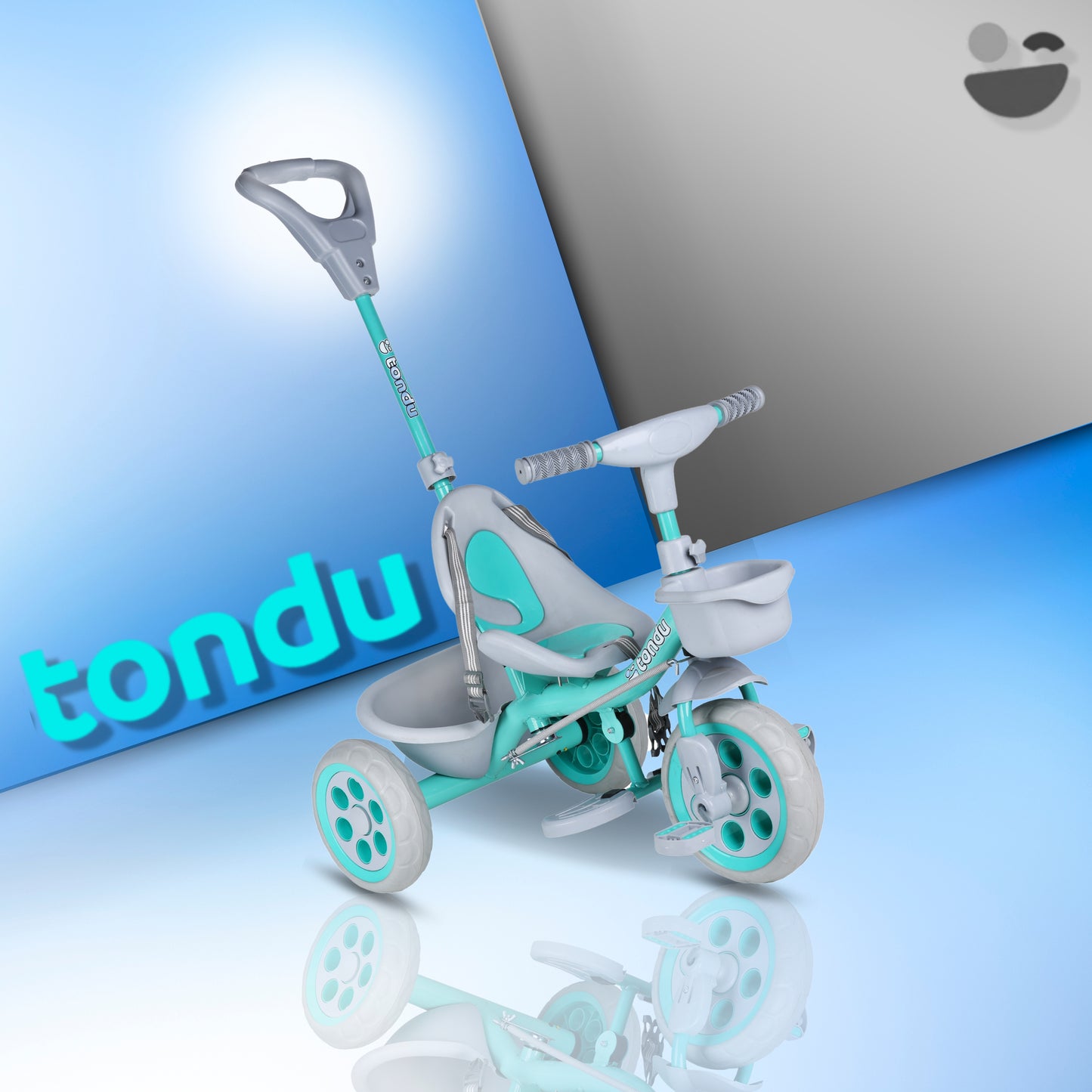 TONDU Kiddo Tricycle Best for 1.5 Year to 4 Years Baby/Kids with Seat Belt & Parental Control (Sea Green)