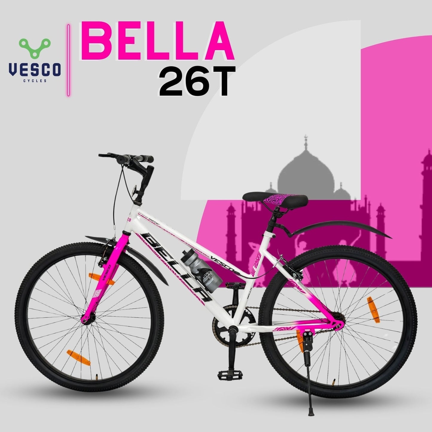 Bella Pink 26T Bicycle For Girls & Women - Vesco Cycles
