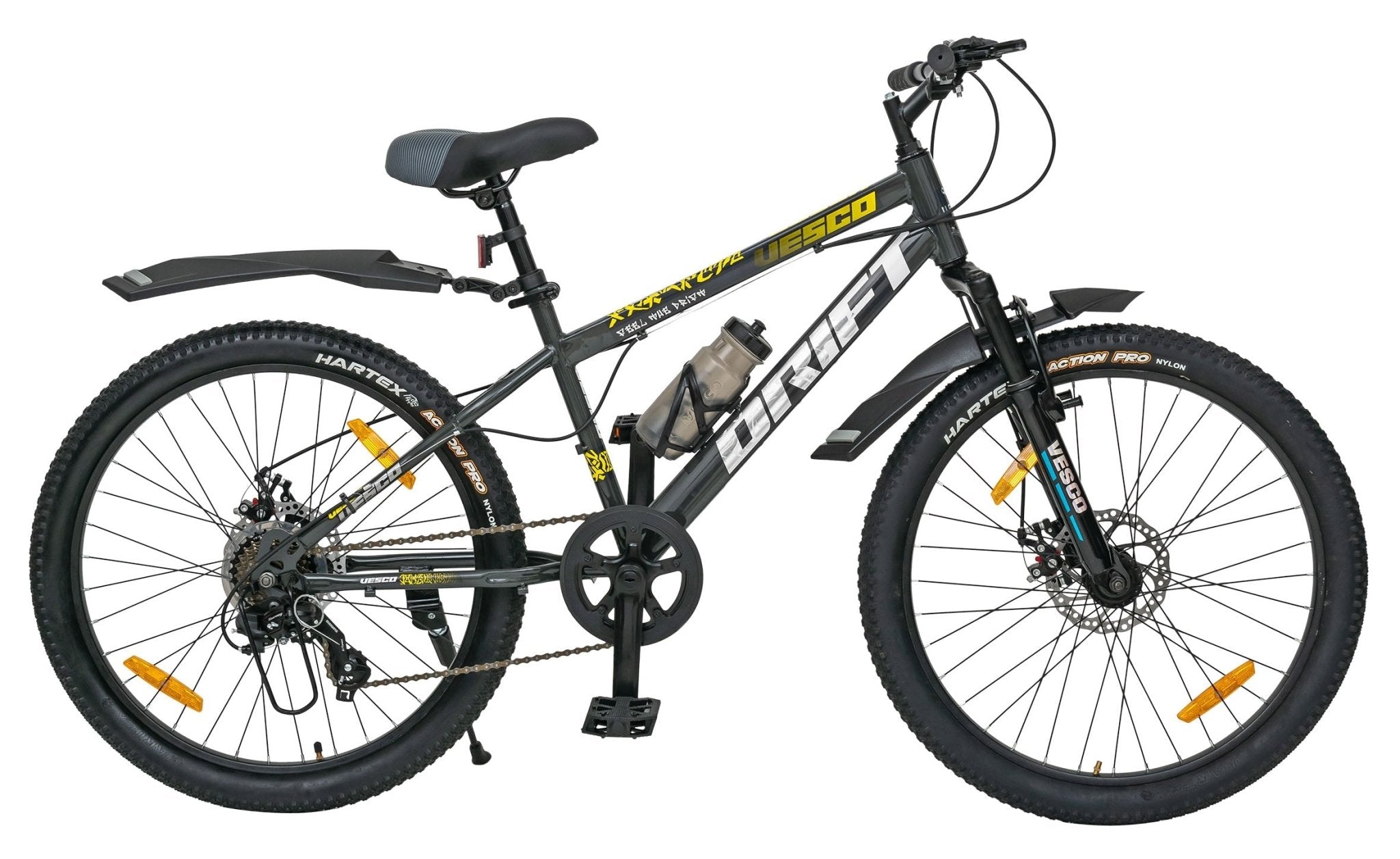 Drift 24 - T 7 Speed Gear Cycle Mountain Bike (Grey) - Vesco Cycles