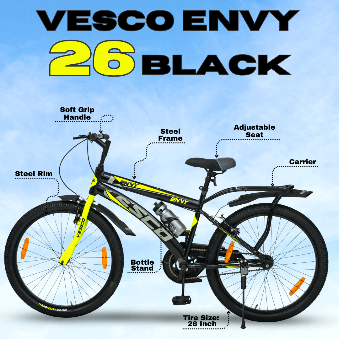 Envy 26T City Cycle with Inbuilt Carrier - Vesco Cycles