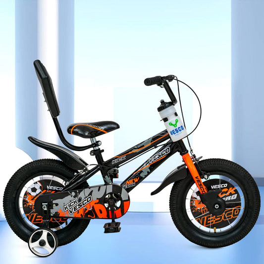 Kick 14T Sports Kids Bicycle (Orange) - Vesco Cycles