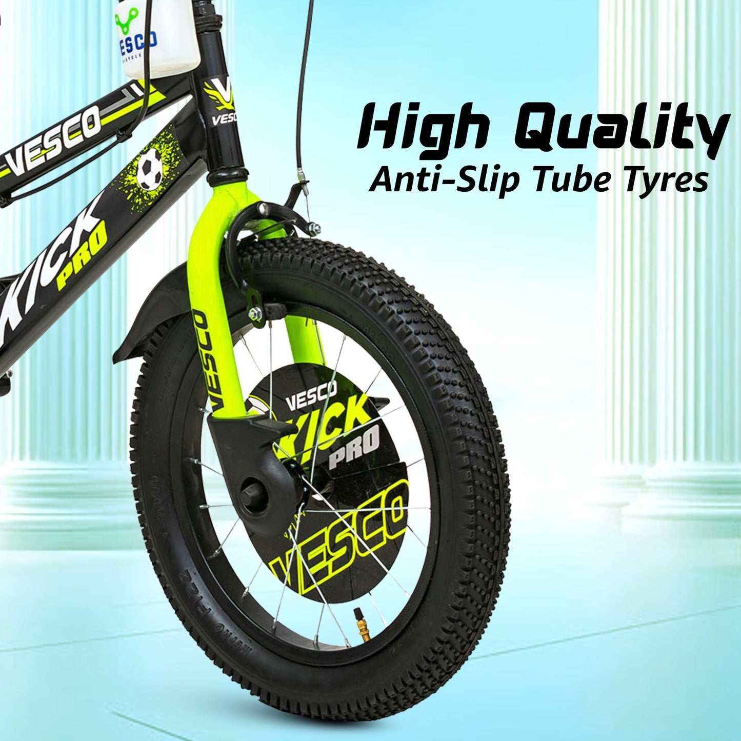 KICK PRO Green 16 - T Cycle for Boys & Girls age 4 to 6 Year - Vesco Cycles