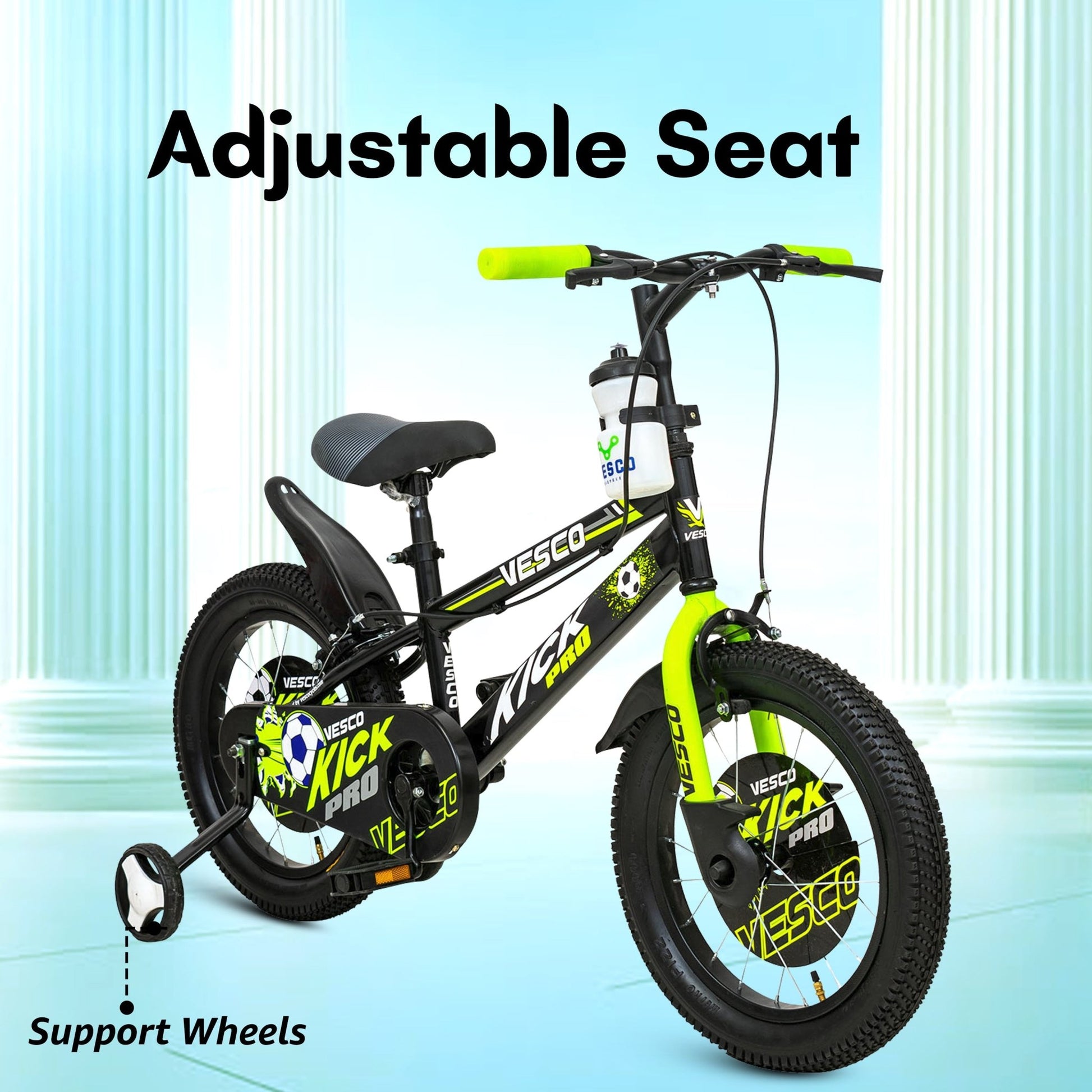 KICK PRO Green 16 - T Cycle for Boys & Girls age 4 to 6 Year - Vesco Cycles